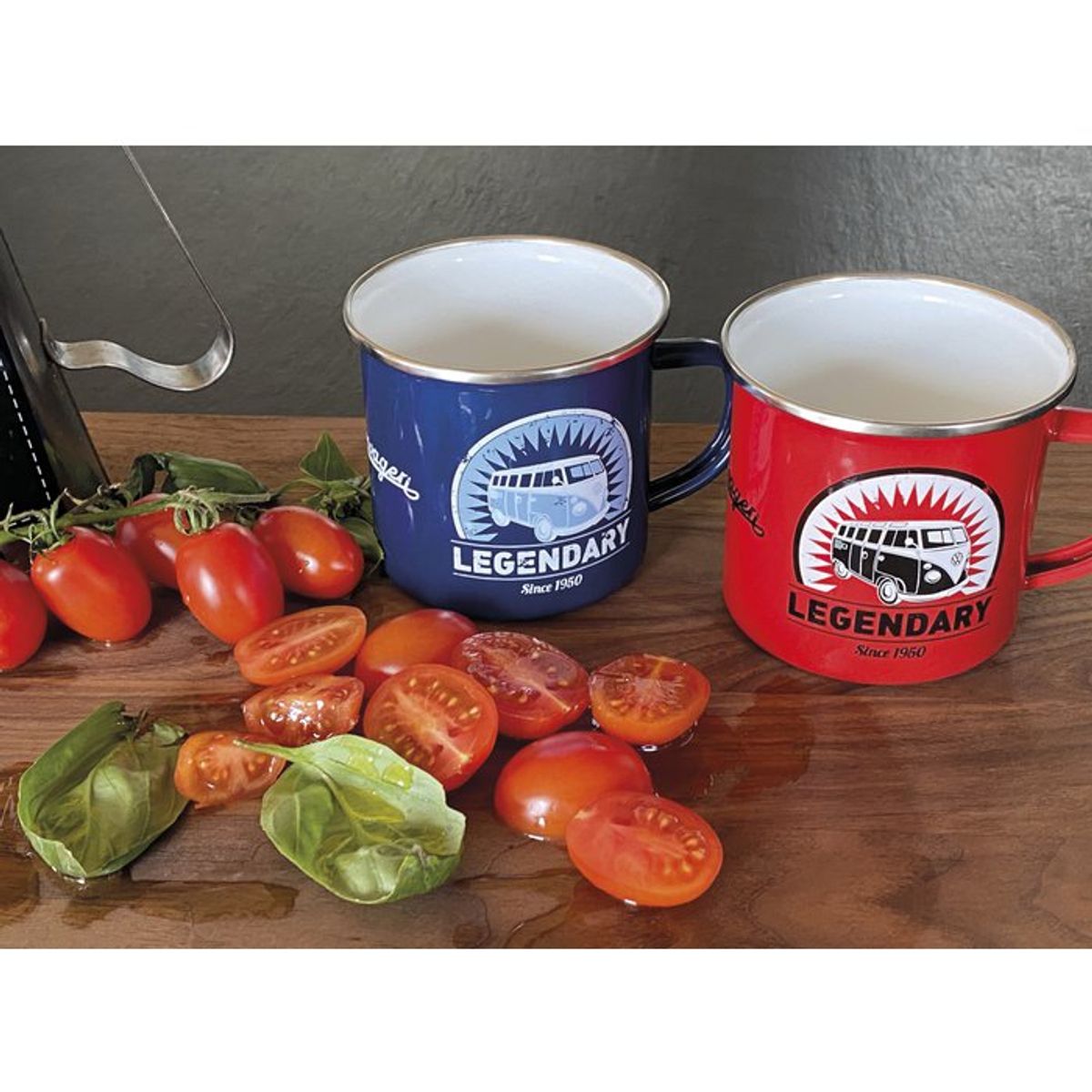 Volkswagen VW T1 Bus Enamel Mug 2-pc Set 350ml in Gift Box