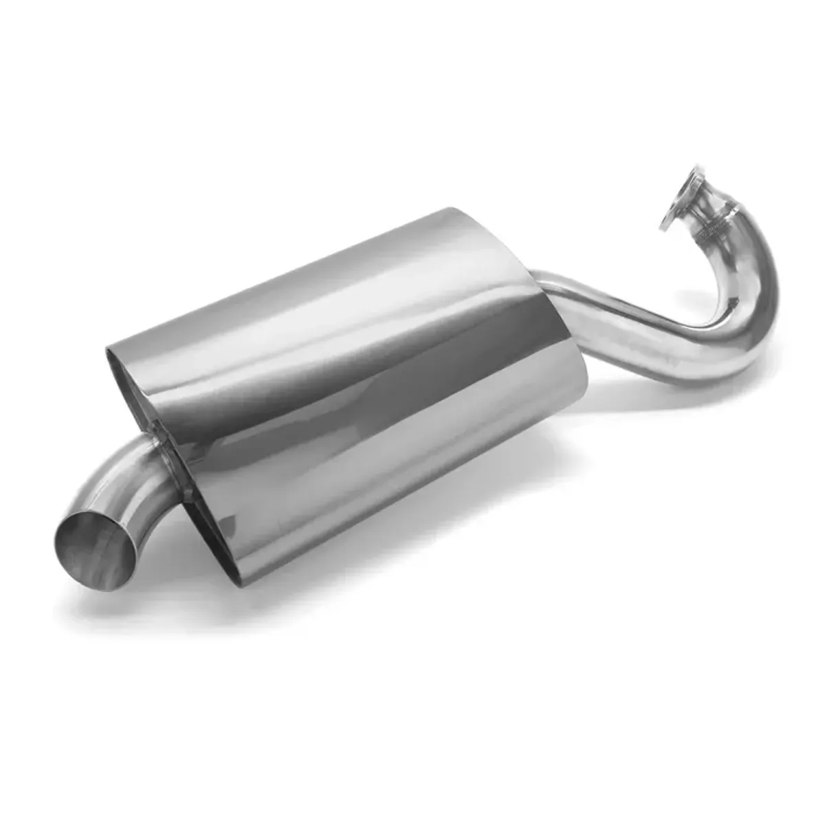 Rustfri Mondo lyddemper for Merged Header 1300–2300cc